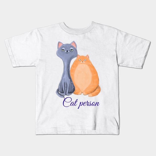 Cat person Kids T-Shirt by daghlashassan